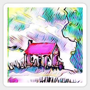 Cottage in new zealand Sticker